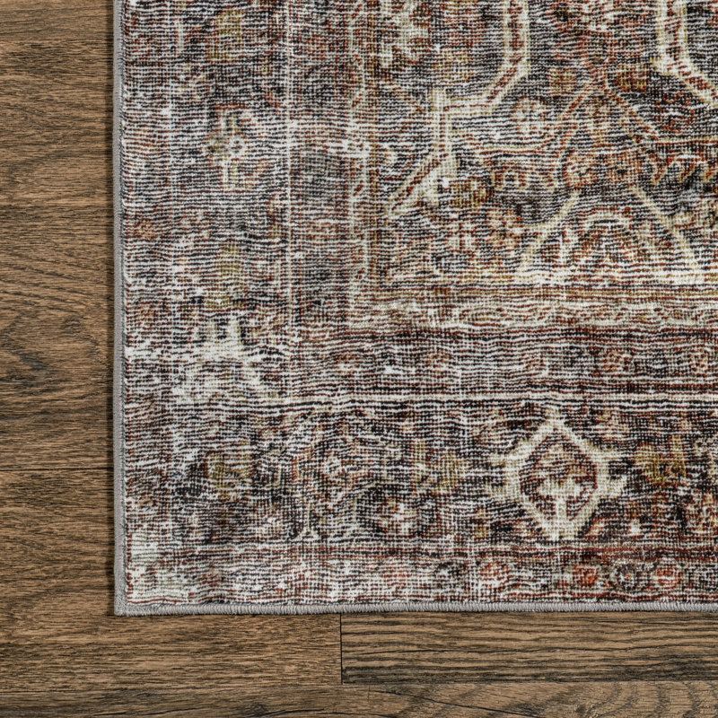 Zofia SpinClean Vintage Persian Machine Washable Area Rug, Rectangle 4' x 6'