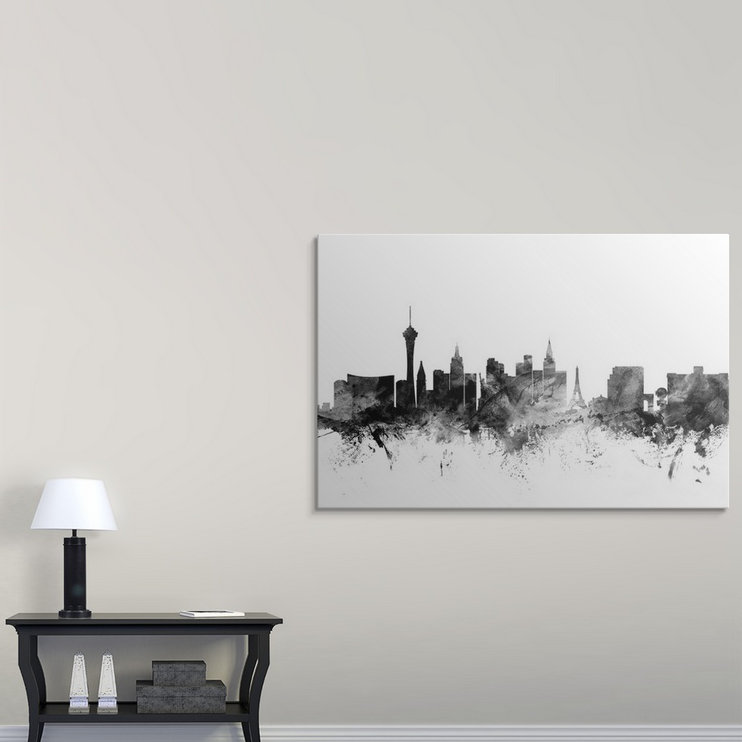 «Las Vegas Nevada Skyline» par Francy - impression d'art graphique, H 16 po x l 24 po x P 1,5 po, Toile