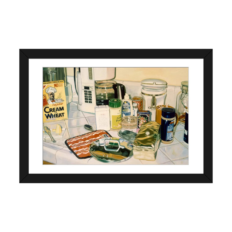 «Breakfast is Ready», reproduction d'art sur toile, H 24 po x l 32 po x P 1 po, Papier d'art encadré noir, Blanc
