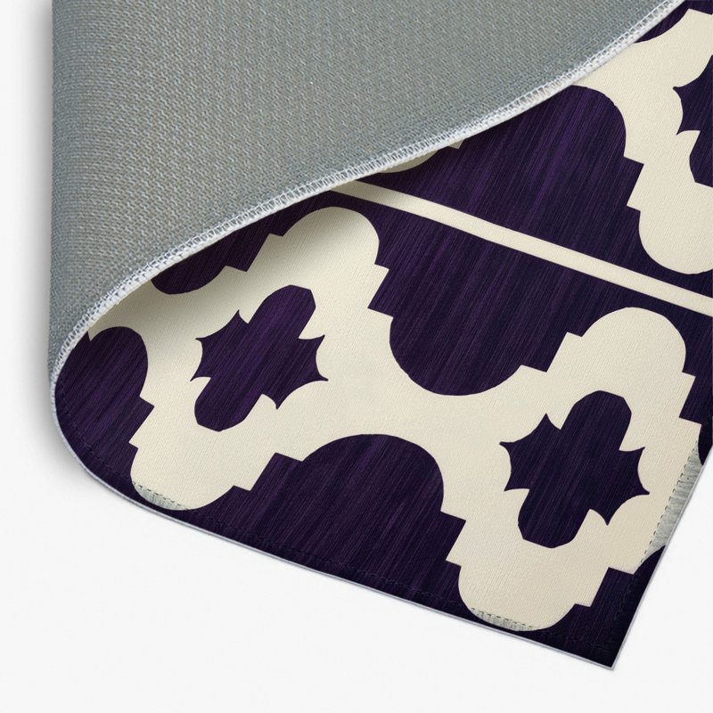 Trellis Purple Indoor and Outdoor Area Rug, Rectangle 2' x 3'