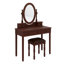 Meuble-lavabo rétro avec miroir ajustable, tabouret rembourré en velours et tiroirs aux lignes douces
