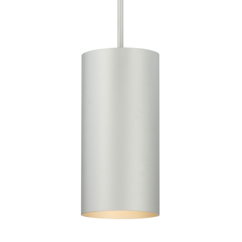 LED Outdoor Pendant, Silver Gray,  12" H x 6'' W x 6'' D