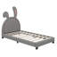 Lit plateforme rembourré en cuir orné d'une décoration de lapin-2013462602-2013462601