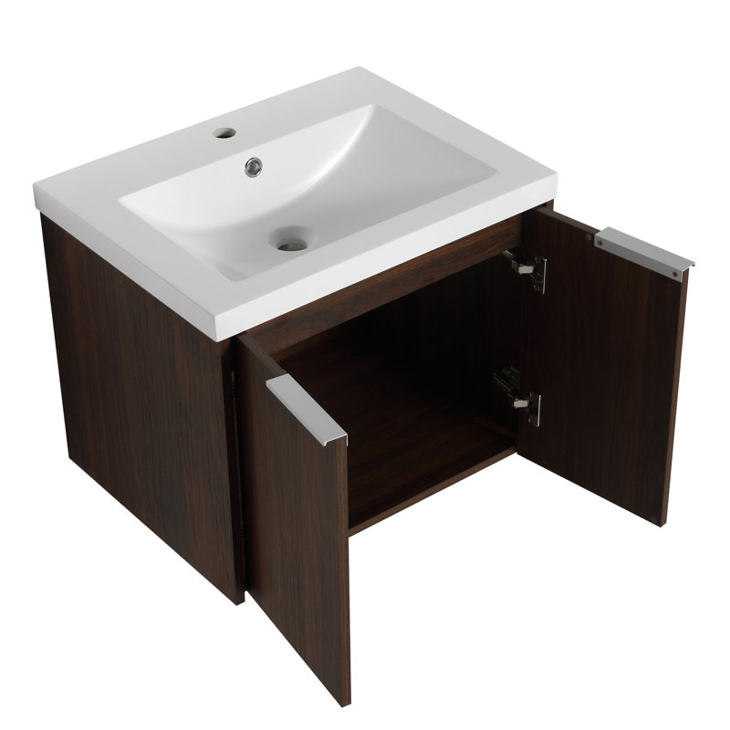 Meuble-lavabo à fermeture en douceur 60 po avec évier, petites tablettes de rangement, armoire combinée de 24 po et 12 po (emballage KD)