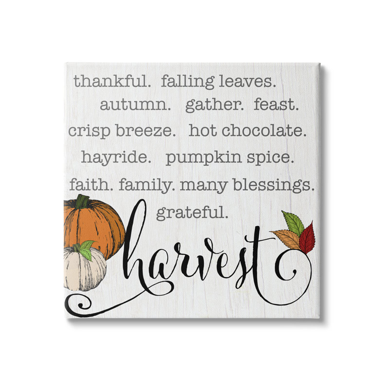 «Fall Harvest» par CAD Designs - Art textuel, Toile tendue, H 17 po x l 17 po