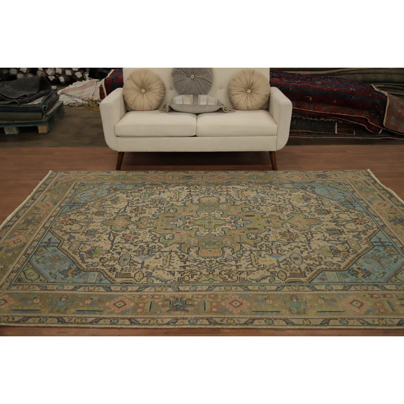 Tapis traditionnel rétro géométrique 6 x 9