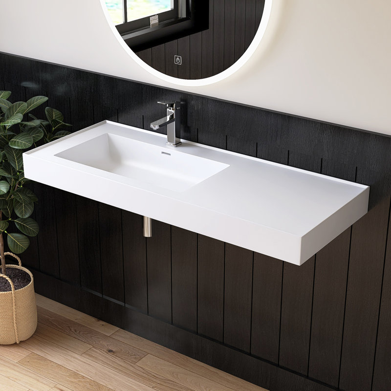 MEDUNJESS 47'' Wall Mount Bathroom Sink Vessel Bathroom Sink