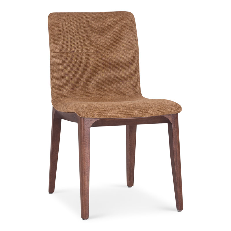 Modern Brazilian - Godan Side Chair, Nogal/Jackpot Terracotta