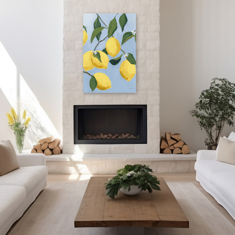 Citronnier clair - branches bleues agrumes, H 48 po x l 32 po