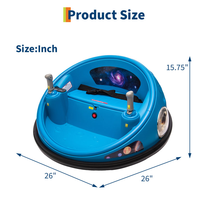 Voiture électrique 12 V pour enfants avec rotation à 360 ° et télécommande, véhicule à roulettes rechargeable à 360 ° avec lumières DEL et pare-chocs doux pour jouer à l'intérieur et à l'extérieur.