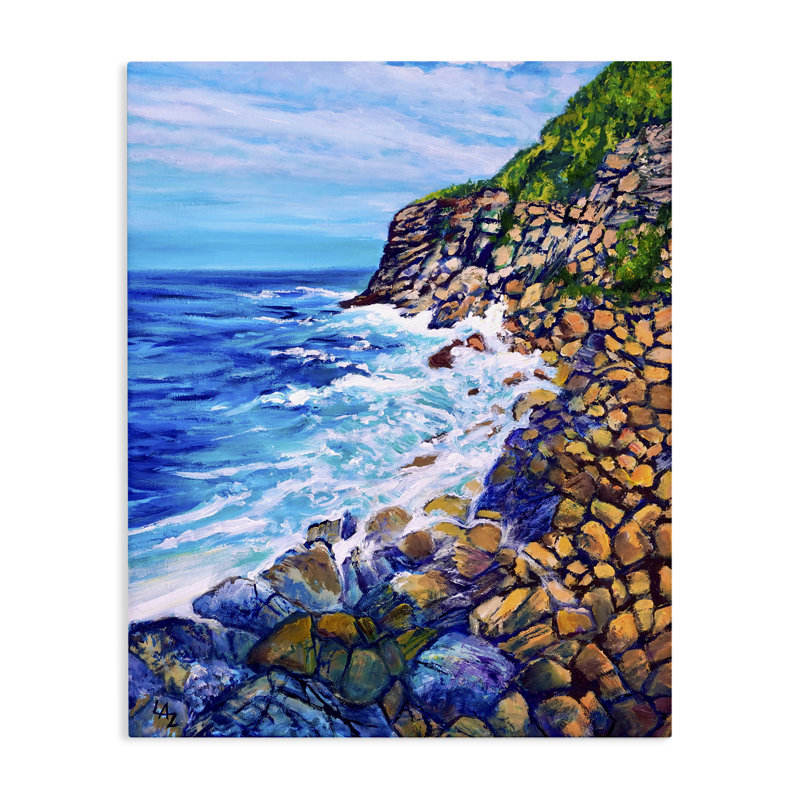 Toile Cliffside Ocean par Lee Ann Zirbes, H 48 po x l 36 po