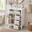 Ensemble de meuble-lavabo 24 po, lavabo en céramique, structure en bois massif et armoire en panneau de fibres à densité moyenne, 1 tiroir rabattable et 3 tiroirs, quincaillerie à fermeture en douceur, tablette réglable-133525868