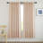Faux Linen Blend Curtains Rod Pocket & Back tab Semi Sheer Window Treatments Privacy with Light Filtering for Living Room, 2 Panels-706003537-734527411