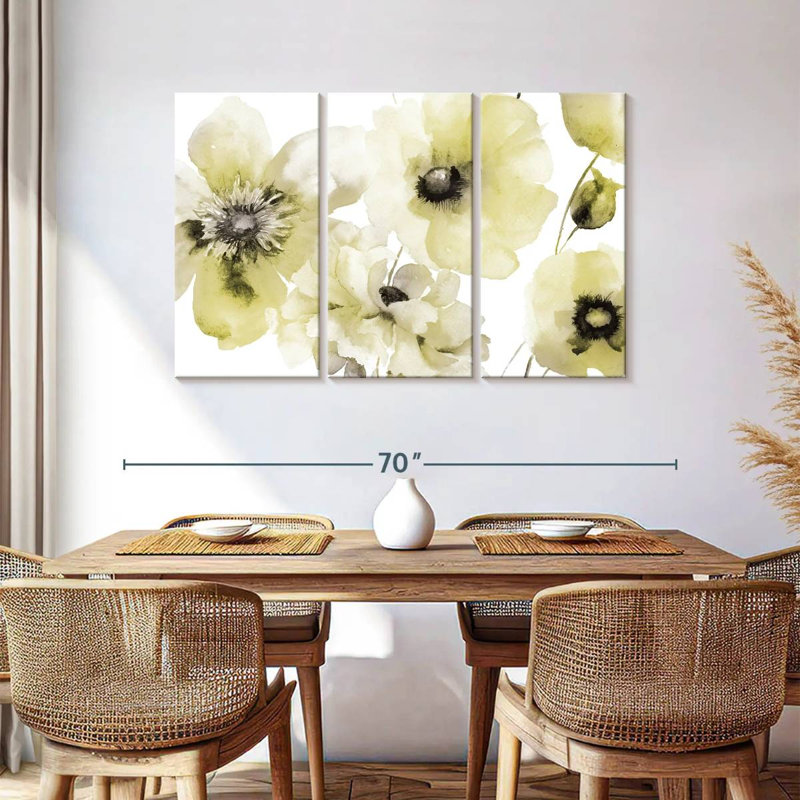 Harnek gris jaune fleuri I, H 36 po x l 57 po