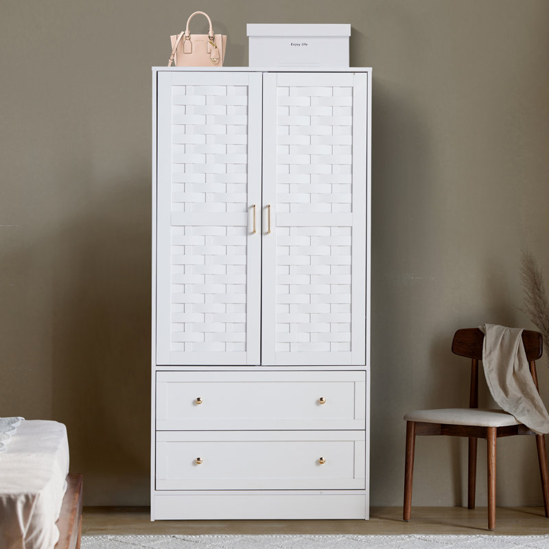 Armoire en bois manufacturé Romond, Blanc