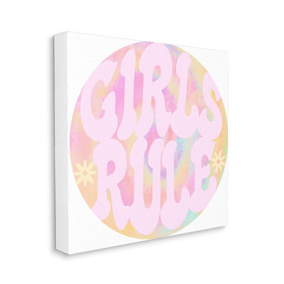 Filles règle phrase rose rétro motif Tie Dye par Daphne Polselli - impression d'art graphique