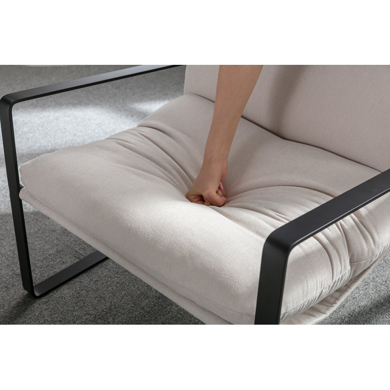 Upholstered Armchair, White Linen