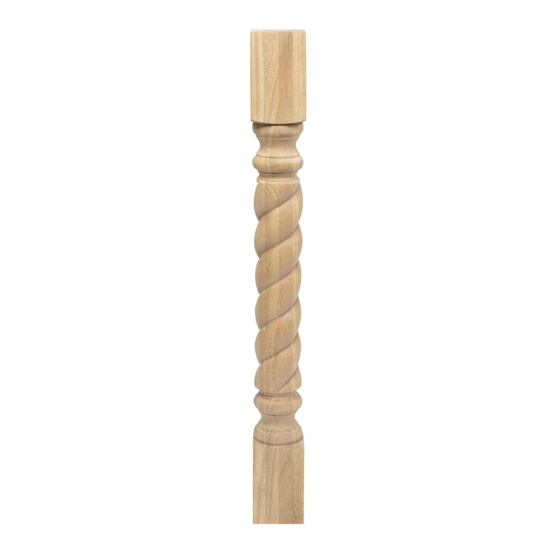 Pieds de poteau de coin Bodhid, H 35,25 po x l 3,75 po x P 3,75 po, Bois franc