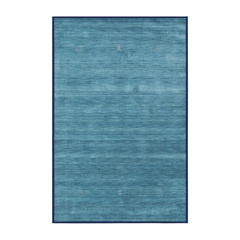 Tapis de zone bleu contemporain, Rectangle 8 pi x 12 pi
