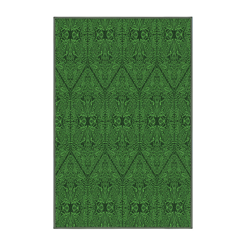 Tapis 100% à motifs lavables à la machine 2989 - vert, Rectangle 7 pi x 10 pi