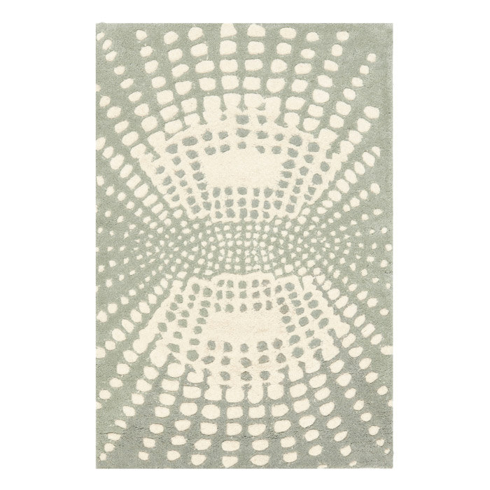 Amier Hand Tufted Wool And Viscose Polka Dots Rug, Rectangle 3'6" x 5'6"