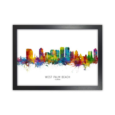 West Palm Beach Florida Skyline by Michael Tompsett - Print