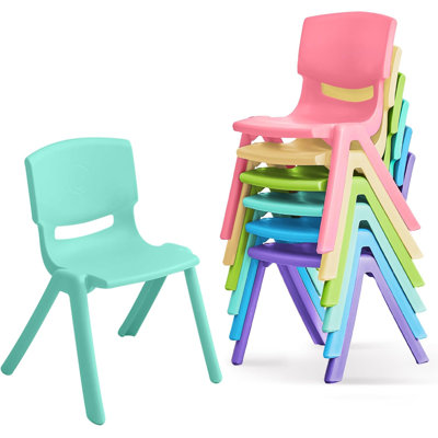 6Pcs Stackable School Chairs, Colorful Kids Plastic Chair for Toddlers