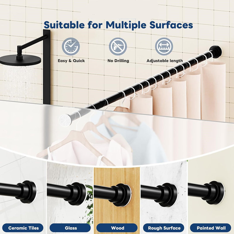 85cm Straight Wall Shower Curtain Pole