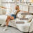  99.6" 4-Seater Oversize Mid Century  Teddy Curved Sofa Couch– 25.98" Extra-Deep Seat, 1000 Lbs Capacity, Free 4 Toss Pillows for Family Living Room
