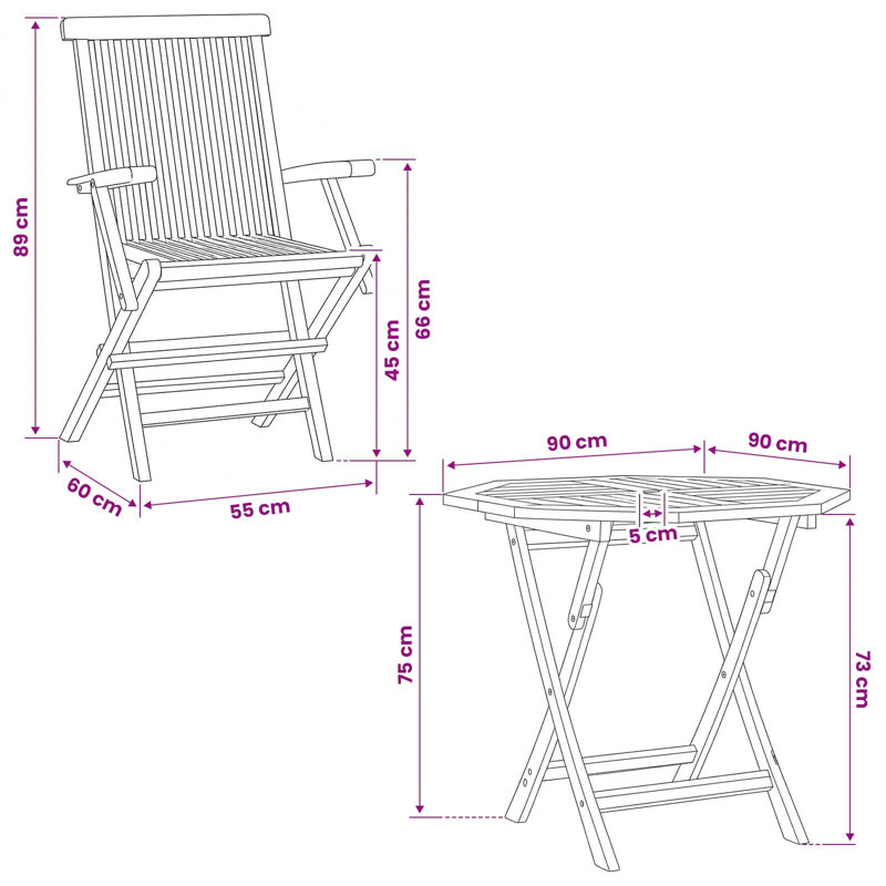 Solid Wood Patio Dining Set Table,