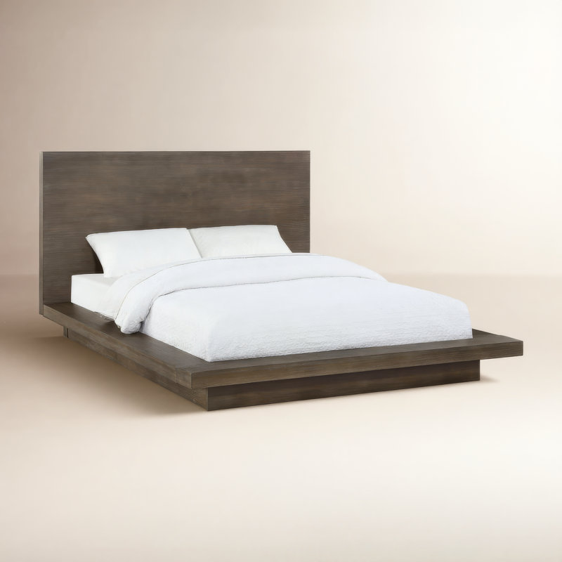 Lit plateforme en bois massif Brooks, Roi