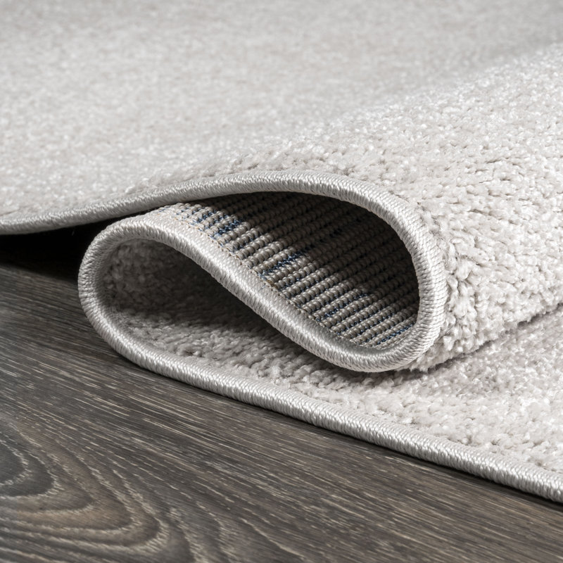 Asala Solid Low-Pile Ivory Rug, Runner 2' x 10'