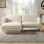 Annalise Leather 80" Left Chaise Sofa, Cream-53461054