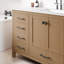 Meuble-lavabo Aberdeen de 60 po en chêne avec lavabo simple, comptoir en quartz de Carrare et lavabo encastré en porcelaine.-137316258