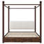 Très grand lit plateforme à baldaquin avec tête de lit tapissier et structure en métal, brun-10731186-10731182
