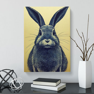 Edyth Rabbit Face - Wrapped Canvas