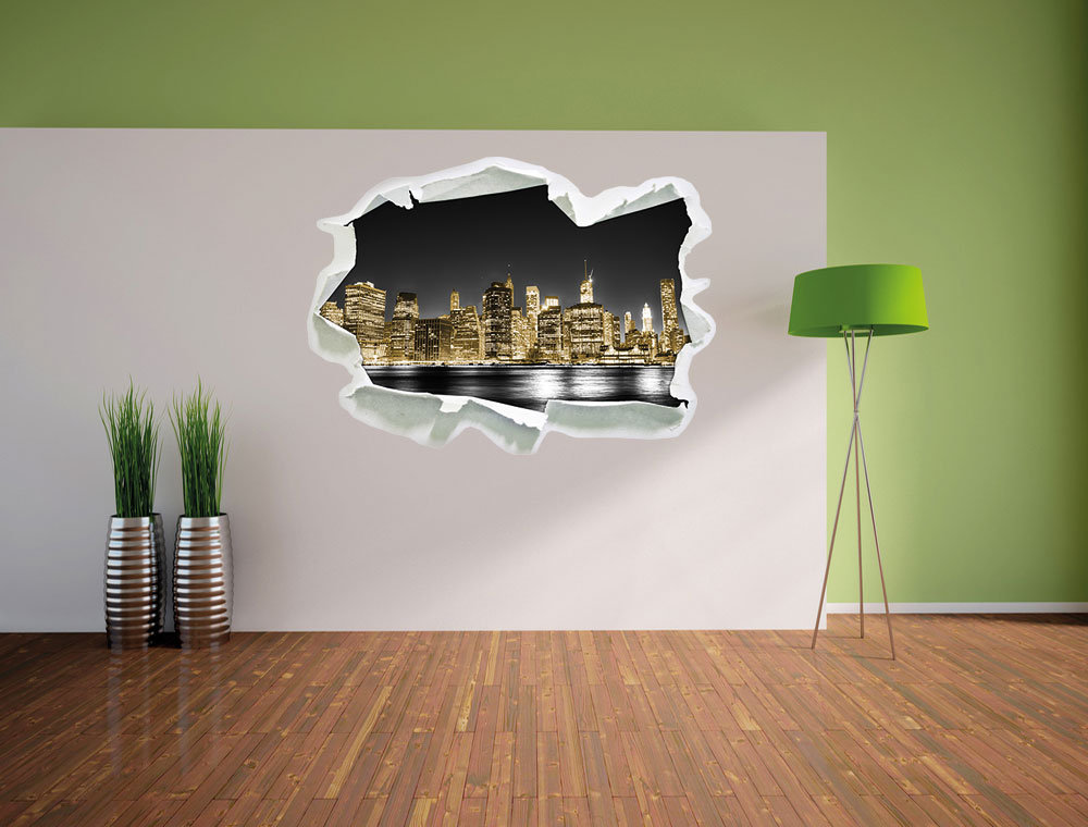 Wandtattoo Manhattan Skyline bei Nacht