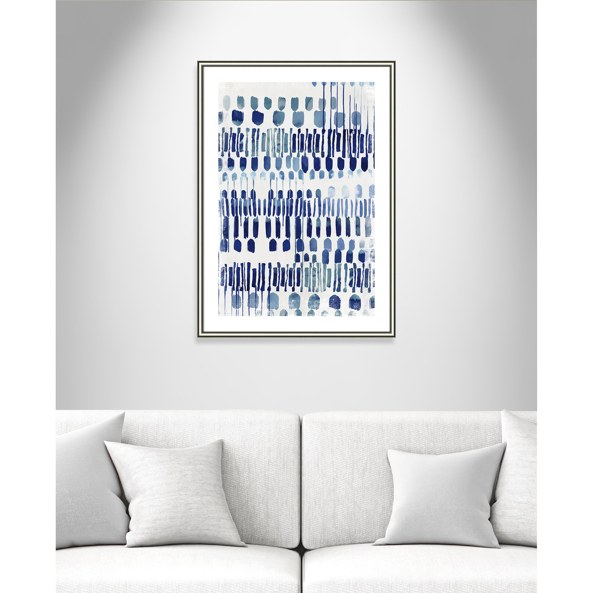Continuously I - Painting Print, 35.5" H x 25.5" W x 0.875" D, Silver Framed Paper, White