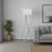 Brava 62"H Floor Lamp, Nickel Metal & Grey Shade
