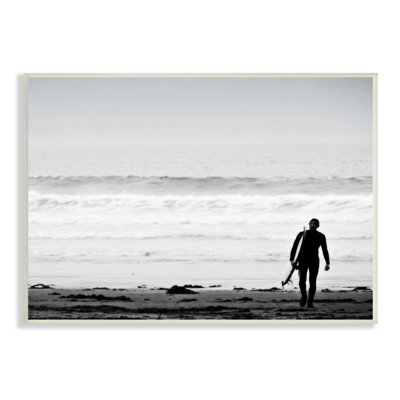 " Surfer Silhouette Beach Stroll Distant Ocean Waves " by Graffitee Studios