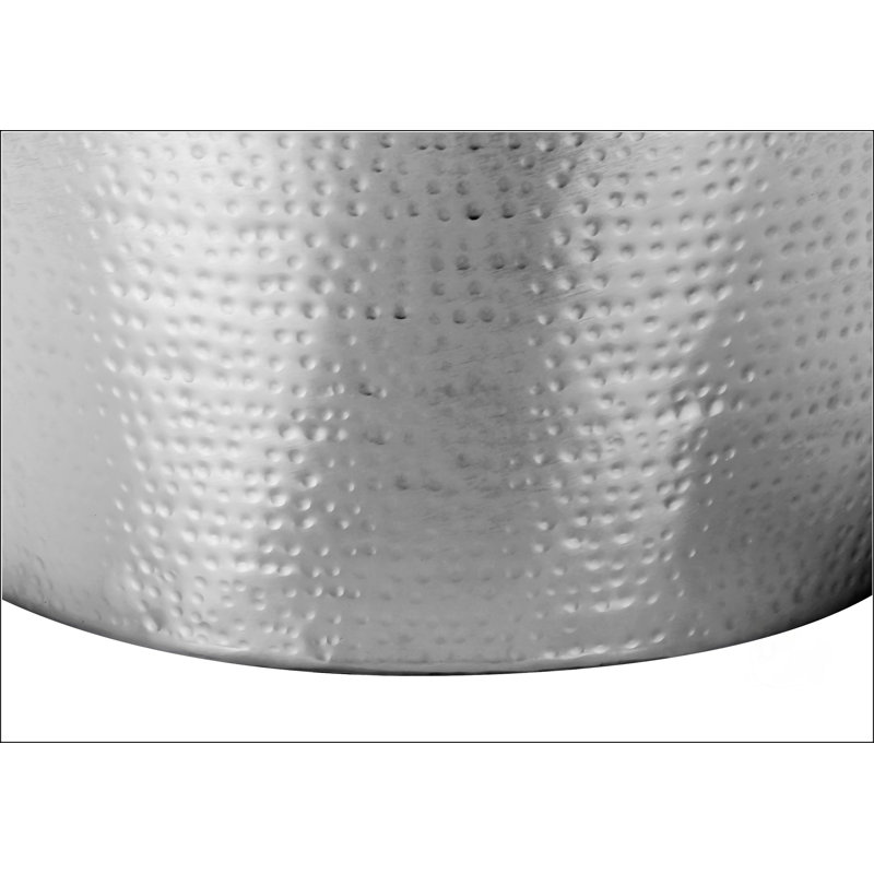 Contemporary Cone-Shaped Drum End Table, Chrome