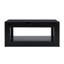 Table basse moderne et durable en MDF noir avec rangement ouvert pour le salon
