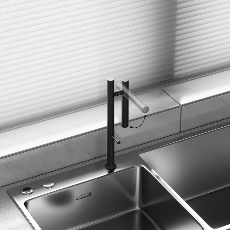 Robinet de lavabo vasque à une poignée avec ensemble de drain de couleur, Noir mat