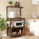 31.5" Microwave Stand with Storage Cabinet, Height-Adjustable Bakers Racks for Kitchen