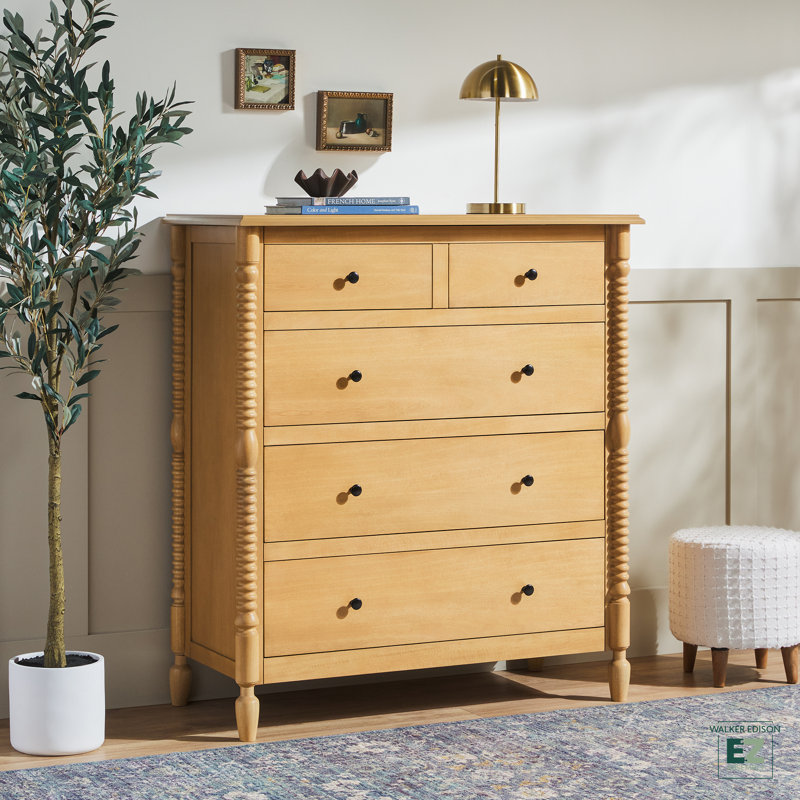 Commode à 5 tiroirs Vivienne, Naturel