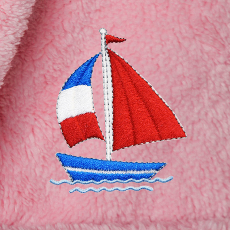 Peignoir à capuche double 100% polyester pour enfants, M, Rose