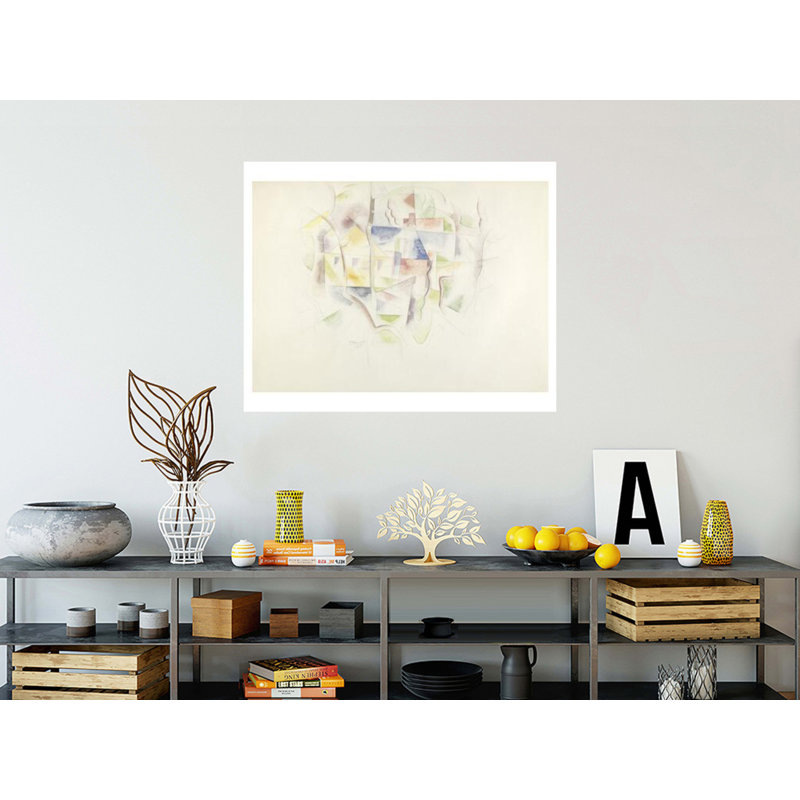 «Trees and Barns (Bermuda)» par Charles Demuth - Estampe numérique, H 32 po x l 40 po