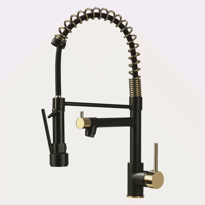 Commercial Kitchen Faucet With Pull Down Sprayer, Single Handle Single Lever Kitchen Sink Faucet