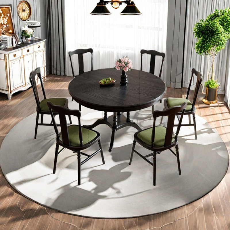 Ensemble de table de salle à manger unique en bois d'hévéa, Black