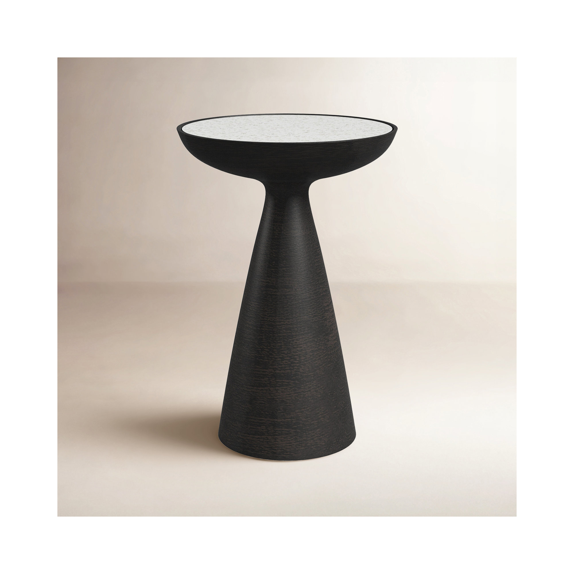 Baya End Table, Ash Glass, Brushed Bronze